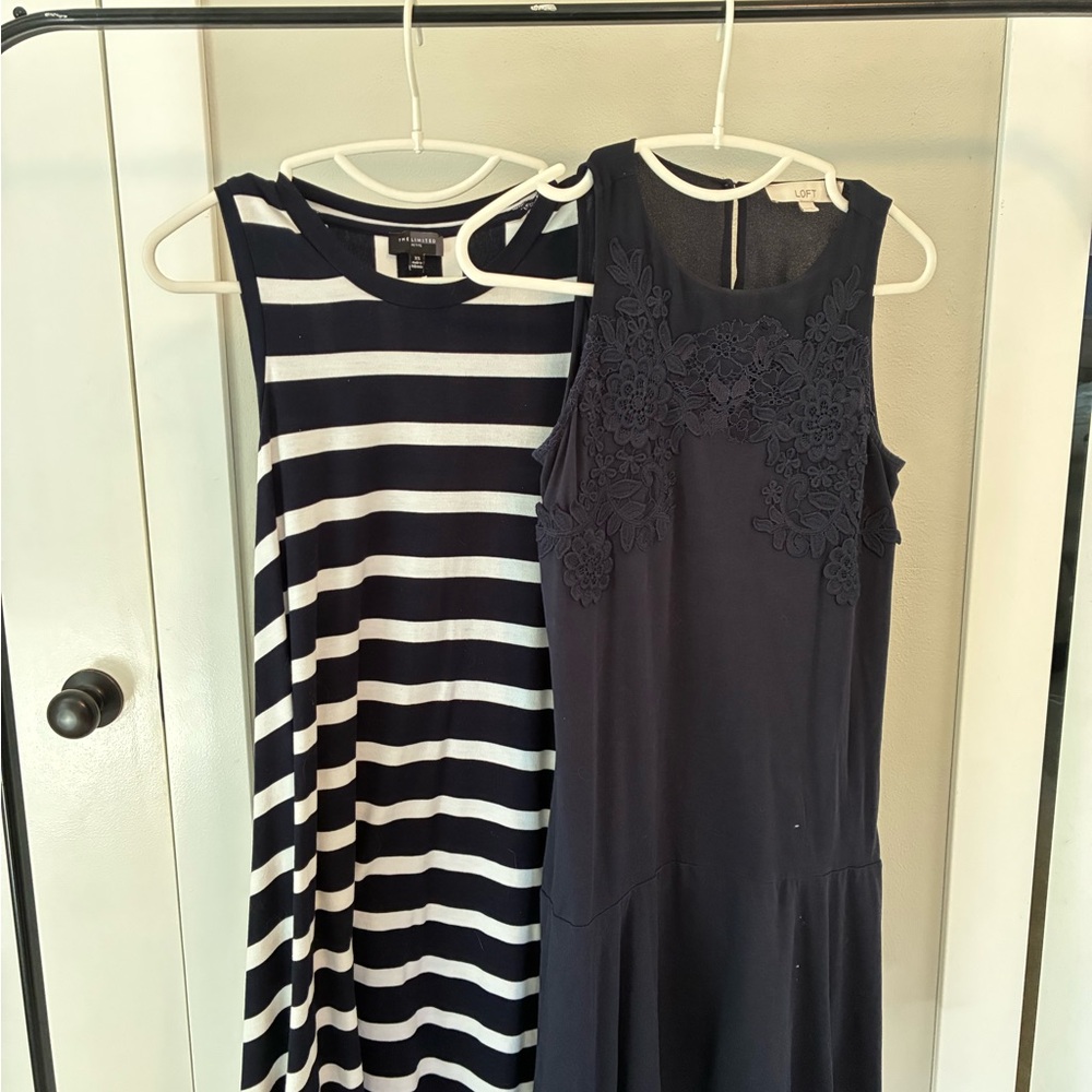 The Limited Navy Floral Midi Dresses